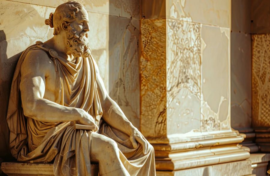 Bức tượng của triết gia cổ đại Aristotle.