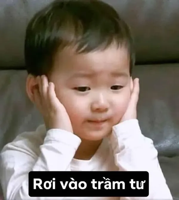 ảnh meme vô tri rơi vào trầm tư