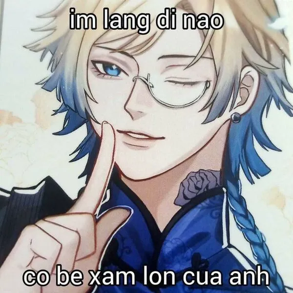 ảnh meme anime im lặng đi nào 