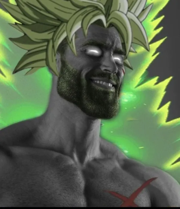 Meme gigachad face Goku