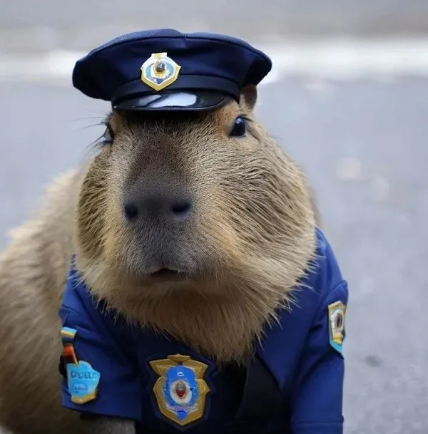 capybara meme cảnh sát 