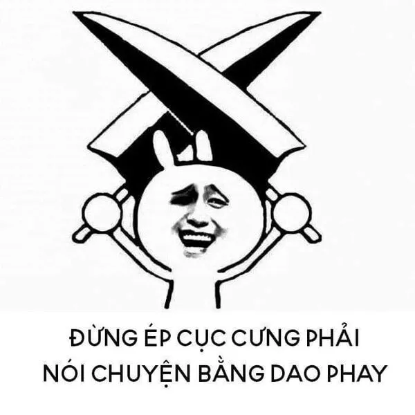 meme cầm dao hài hước 