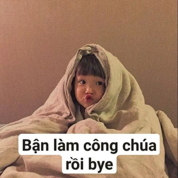 meme em bé bận làm công chúa rồi 