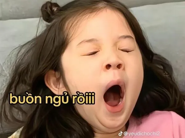 meme em bé buồn ngủ rồi 