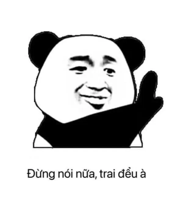 meme gấu trúc đừng nói nữa trai đểu à 