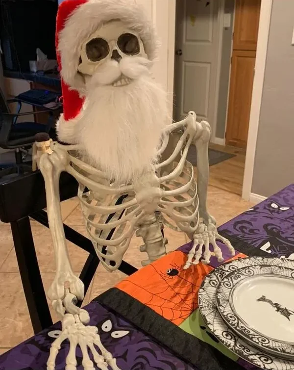 skeleton meme ông già noel 