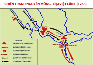 Bản đồ kháng Nguyên lần thứ nhất thời Trần, Đại Việt.