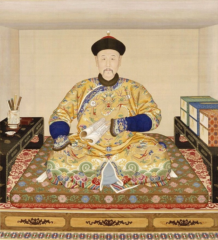 Tranh vẽ Ung Chính đế đang đọc sách.