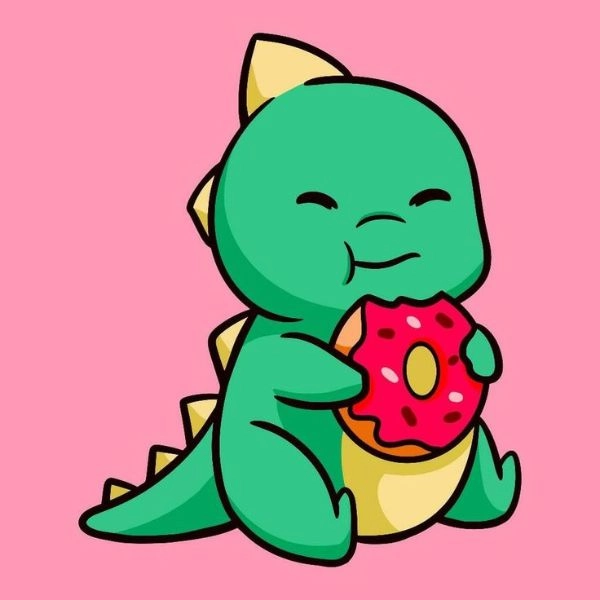 ảnh rồng chibi cute ăn bánh