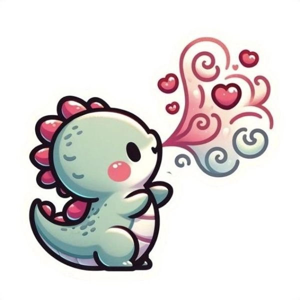 ảnh rồng chibi cute phun lửa
