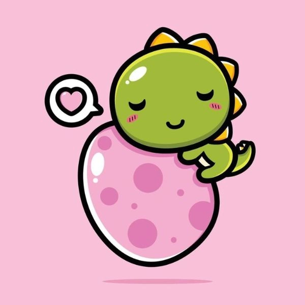hình ảnh rồng chibi cute ấp trứng