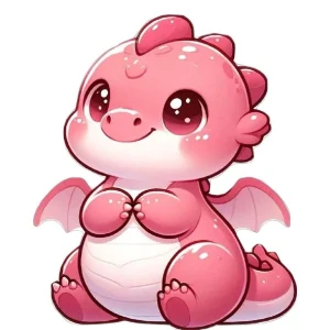 hình ảnh rồng chibi cute hồng