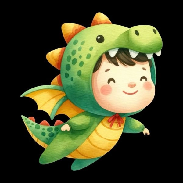 hình ảnh rồng chibi cute xanh