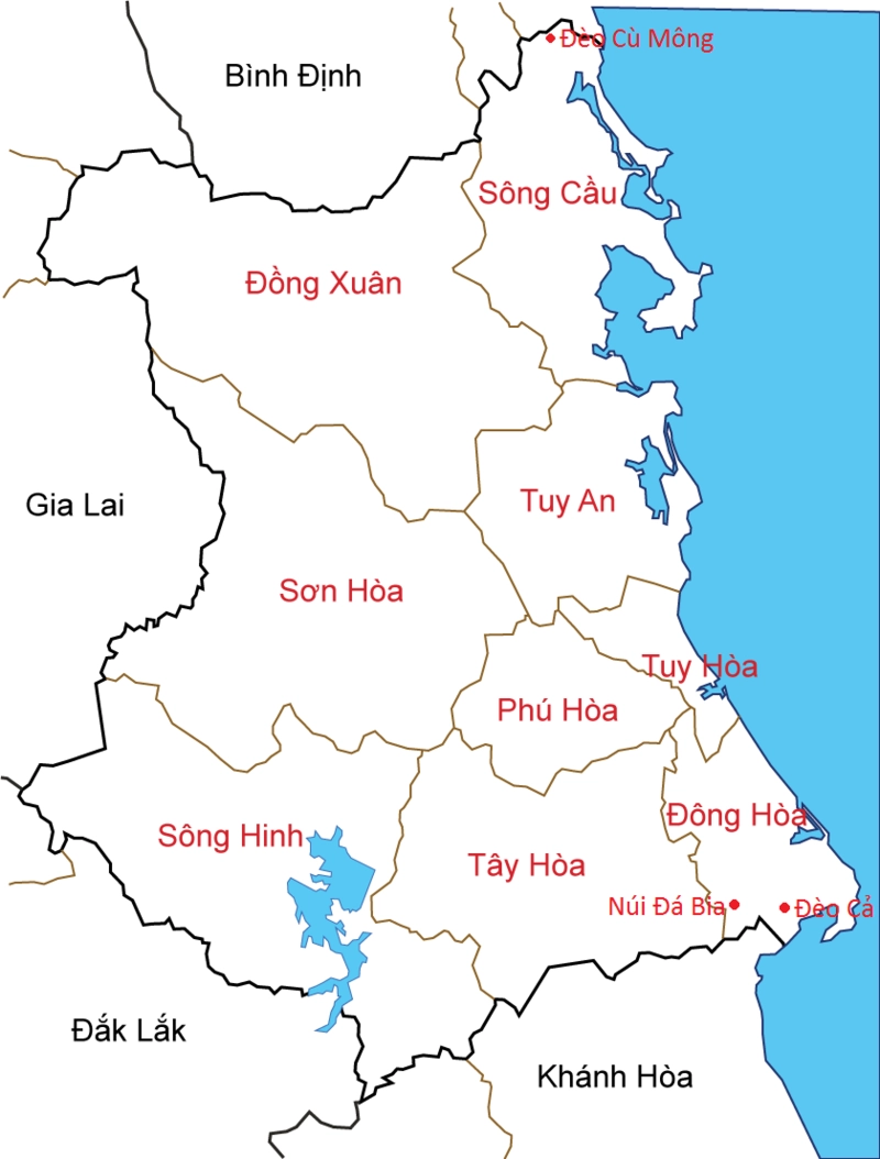 Bản đồ Phú Yên thời Chúa Nguyễn Hoàng mở cõi