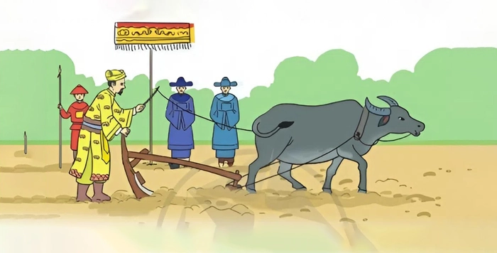 Vua Lý Thái Tông thân chinh Tịch điền khuyến nông.