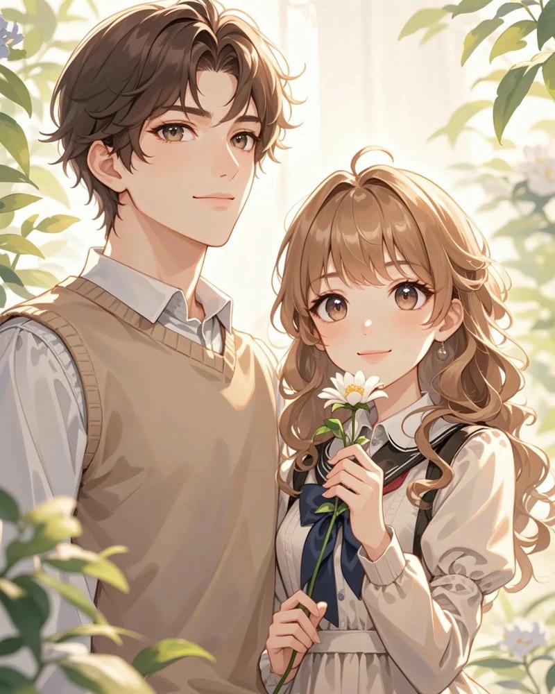 ảnh anime cặp đôi vui vẻ