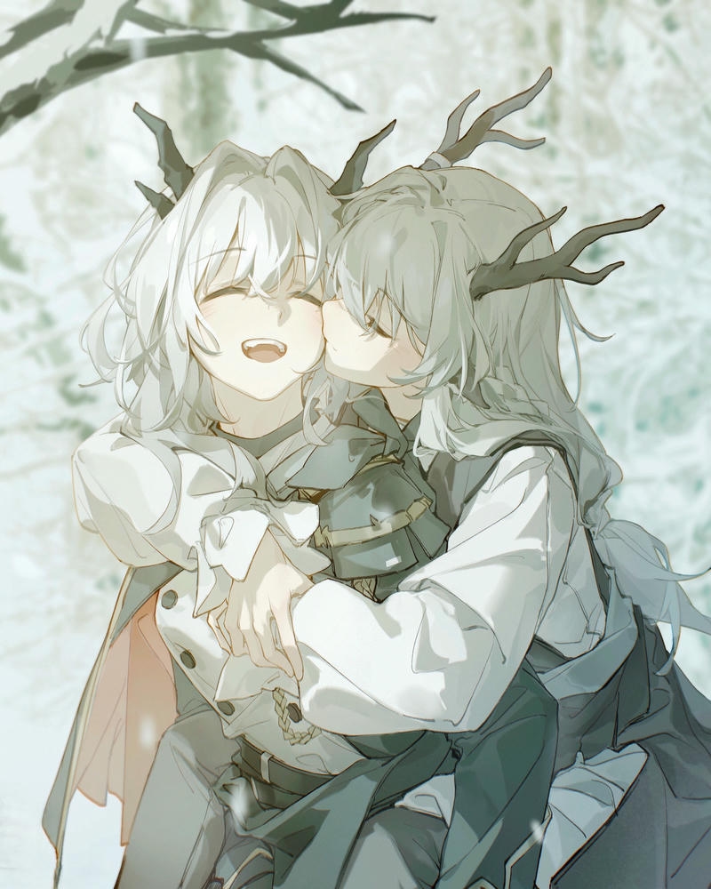 ảnh anime hôn nhau giữa tuyết