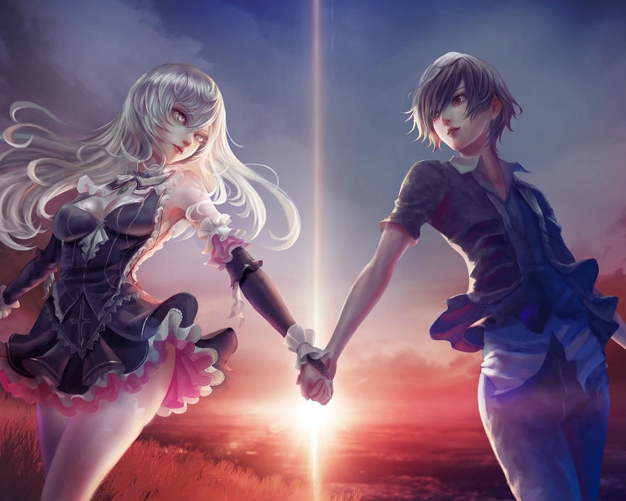 ảnh anime nắm tay cùng nhau