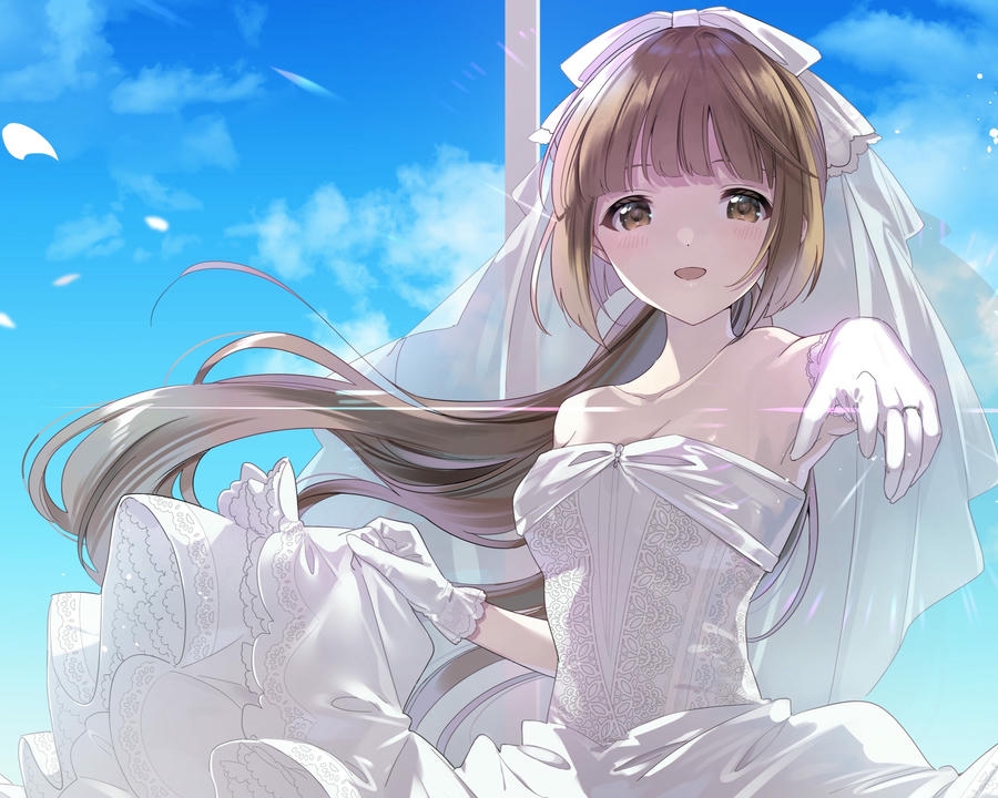 ảnh cưới anime trong vườn hoa