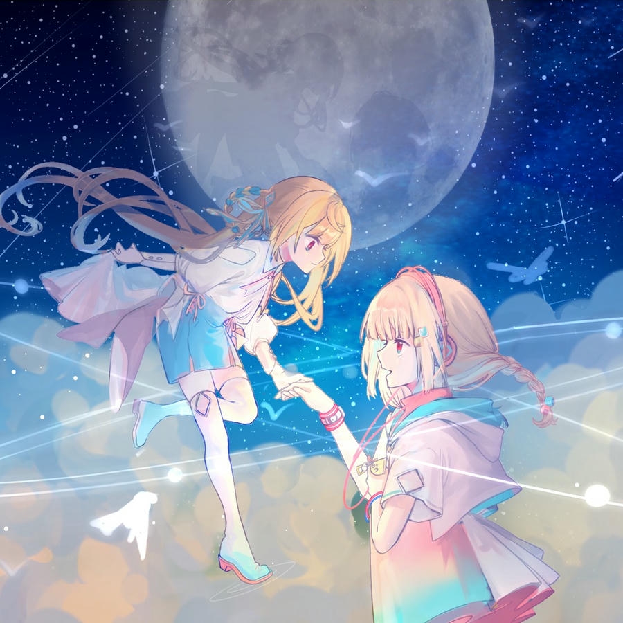 ảnh nắm tay anime dưới hoàng hôn