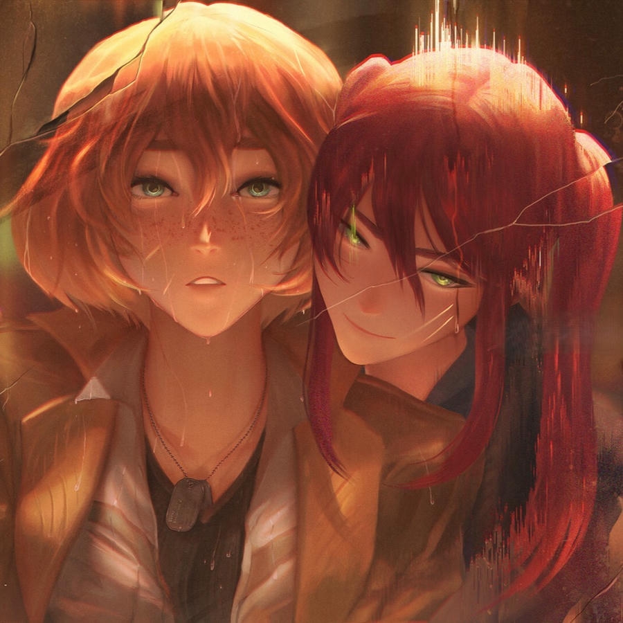 anime bách hợp ngồi dưới tán cây