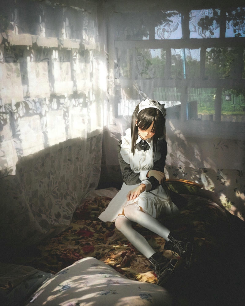 anime cute hầu gái mơ màng tự nhiên