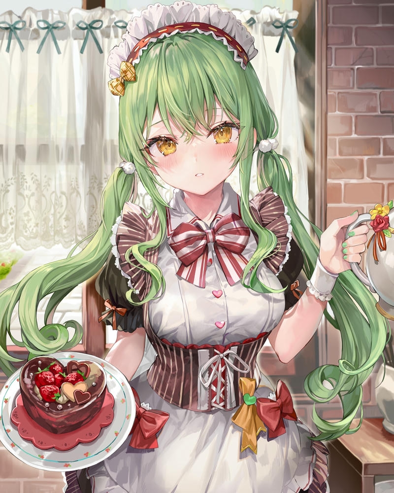 anime cute hầu gái trong sáng tự nhiên