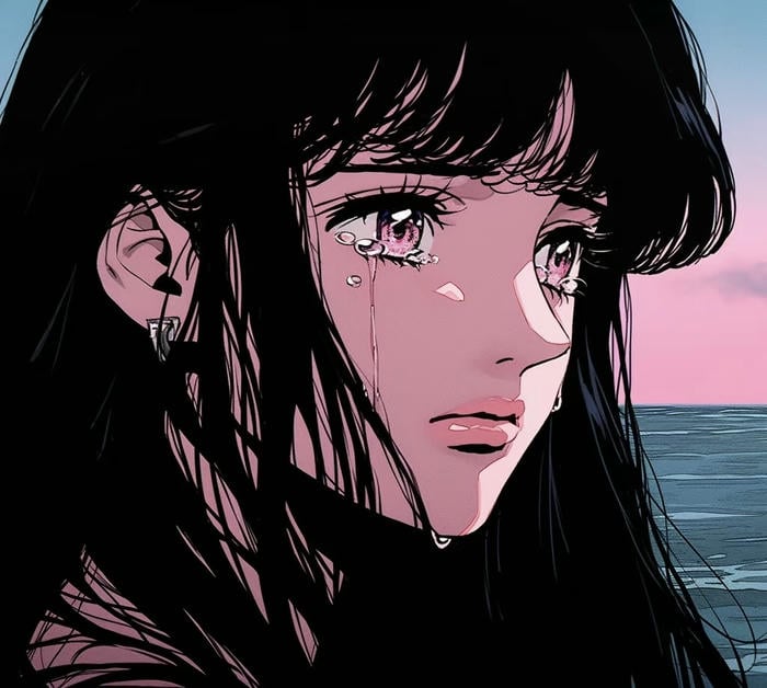 anime girl trầm tư