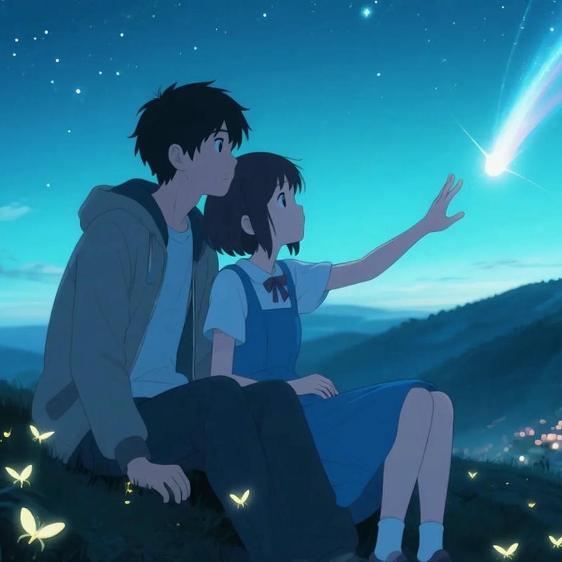 bức hình anime cặp đôi chill