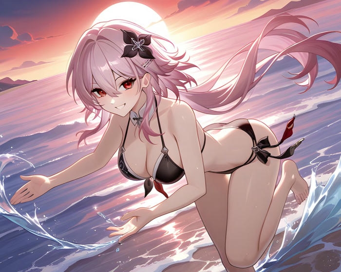 gái anime mặc bikini mùa đông