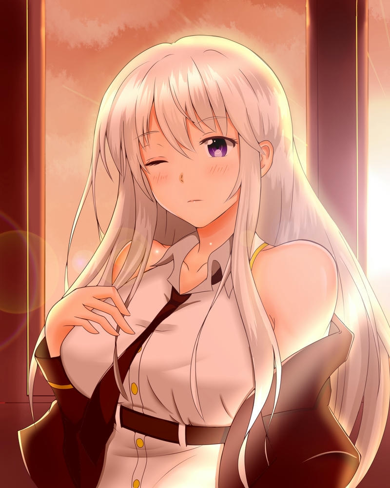 gái xinh anime to tròn váy dạ hội