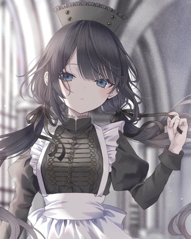 hầu gái cute anime nghệ thuật dễ thương