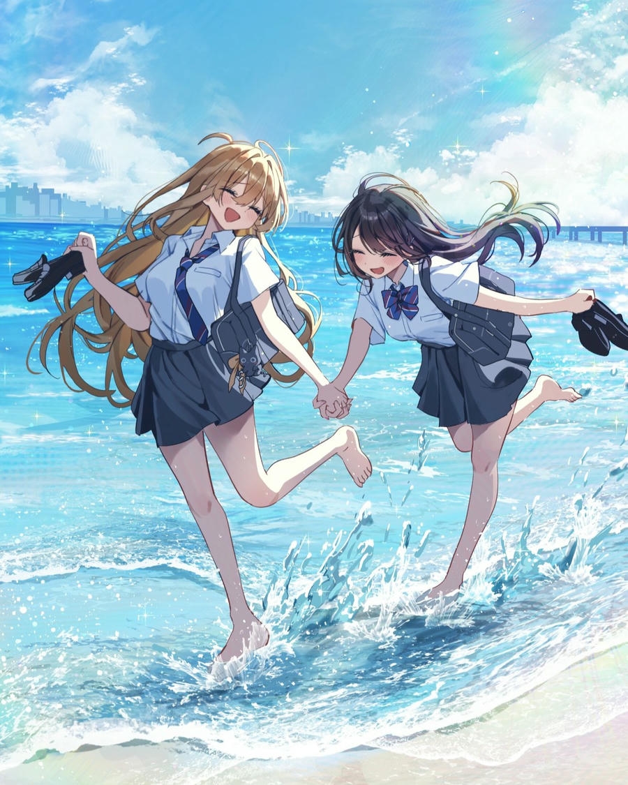 nắm tay anime cute lãng mạn