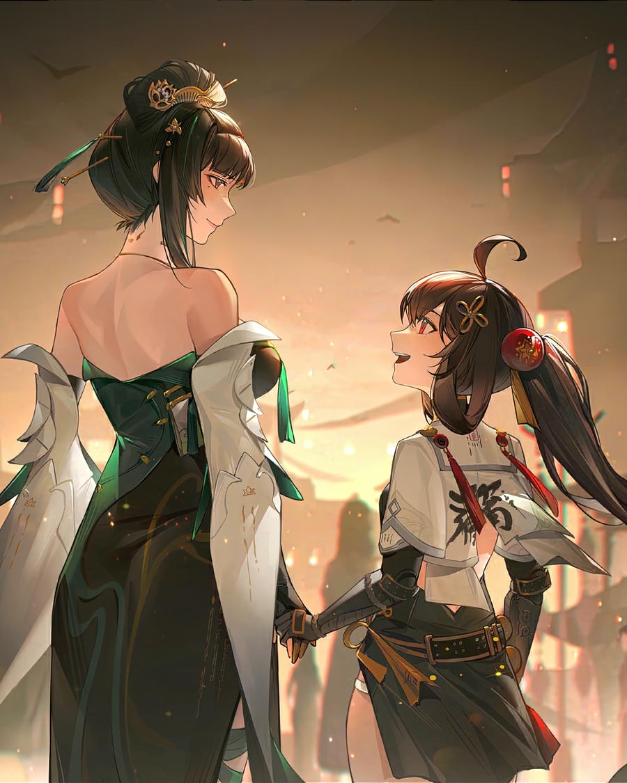 nắm tay anime cute trong anime school