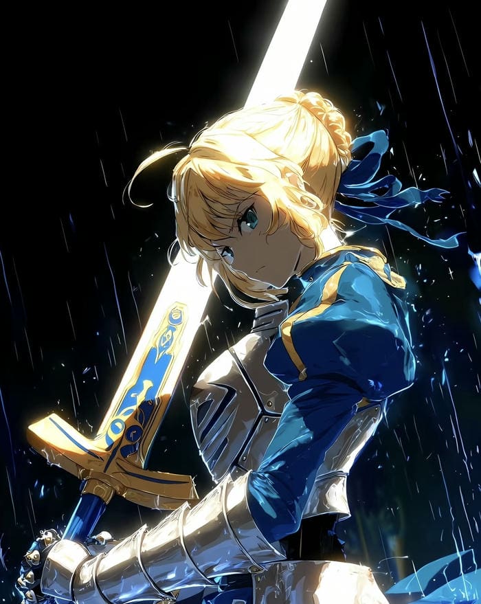 Ảnh anime nữ cầm kiếm chuẩn phong cách Nhật Bản