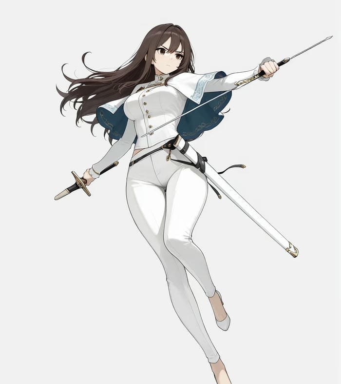 Ảnh anime nữ cầm kiếm cute dễ thương