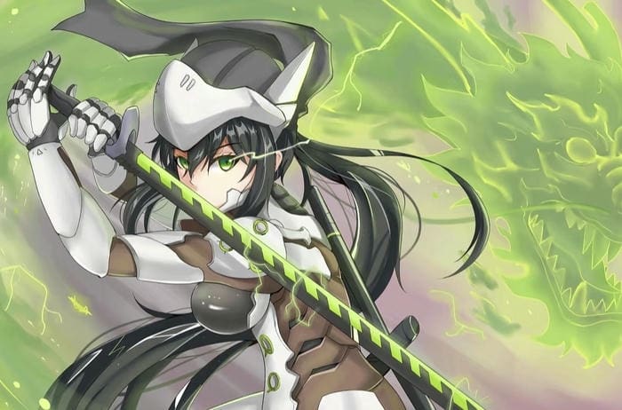 Ảnh anime nữ cầm kiếm đầy năng lượng