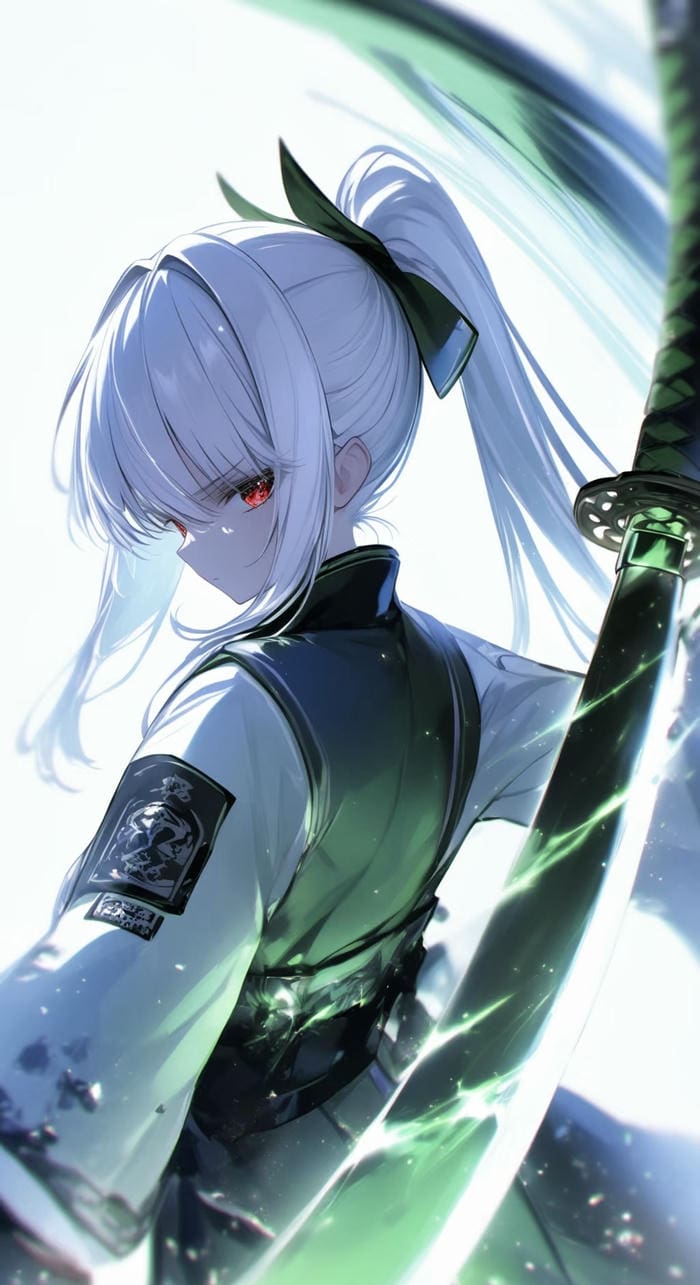 Ảnh anime nữ cầm kiếm full body