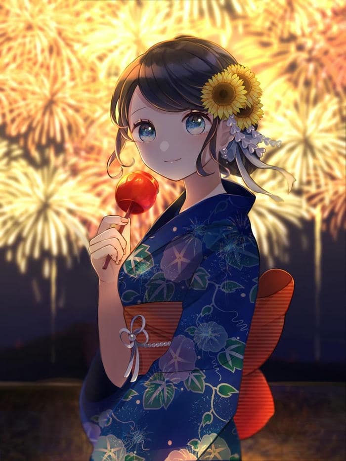 Ảnh anime nữ mặc kimono chuẩn nét