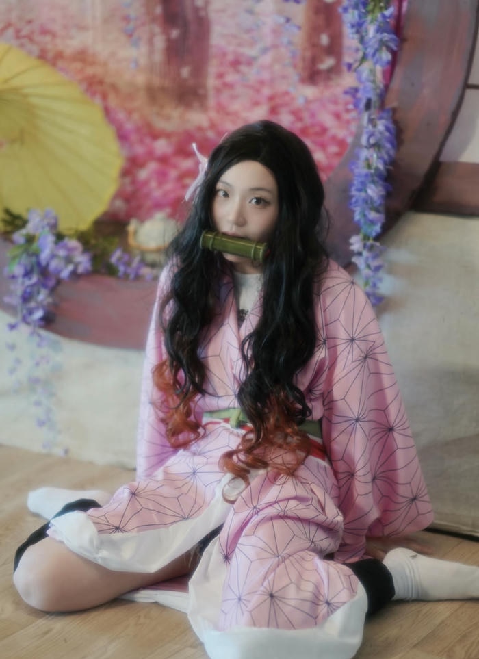 Ảnh cosplay Nezuko cute xinh mềm mại