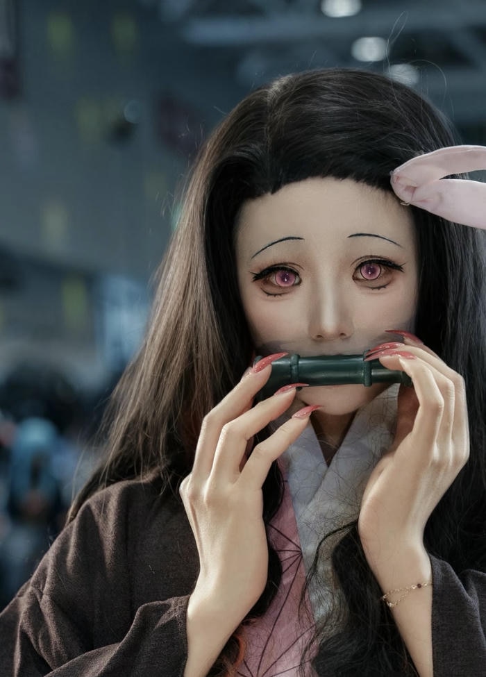 Ảnh cosplay Nezuko quyến rũ cực táo bạo