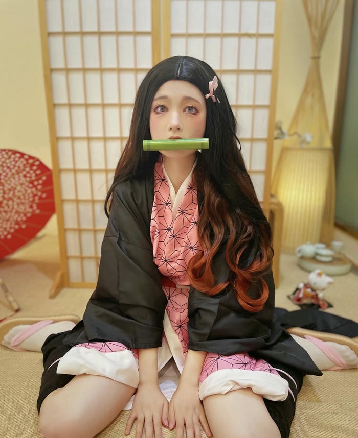 Gái xinh cosplay Nezuko sexy cực quyến rũ