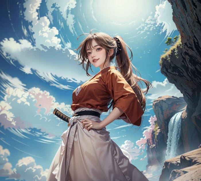 Hắp ảnh anime nữ cầm kiếm thần kỳ