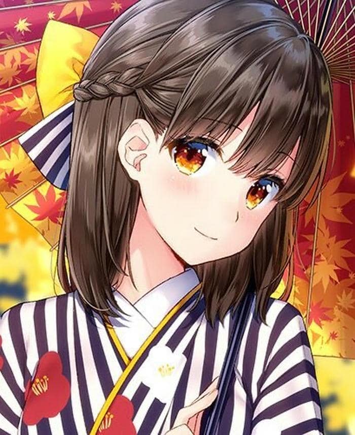 Hình anime nữ mặc kimono nhân vật xinh