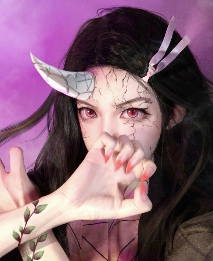 Hình cosplay Nezuko cute xinh cực đáng yêu