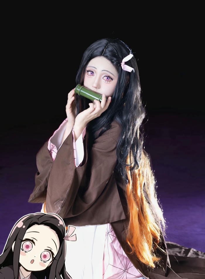 Hình cosplay Nezuko xinh mềm mại ngọt ngào