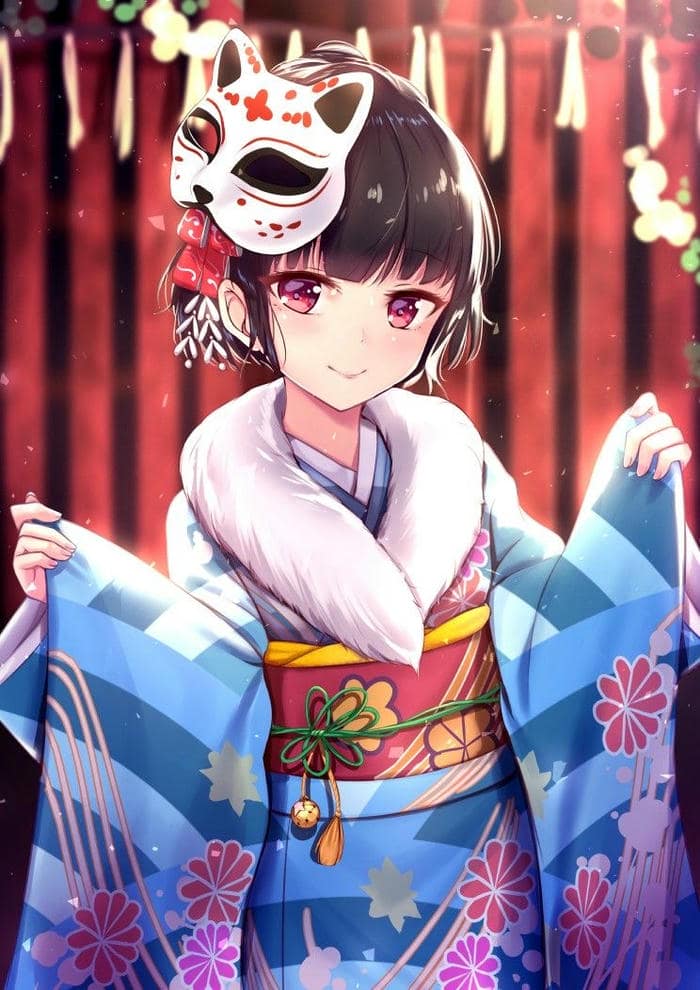 Loạt ảnh anime nữ mặc kimono