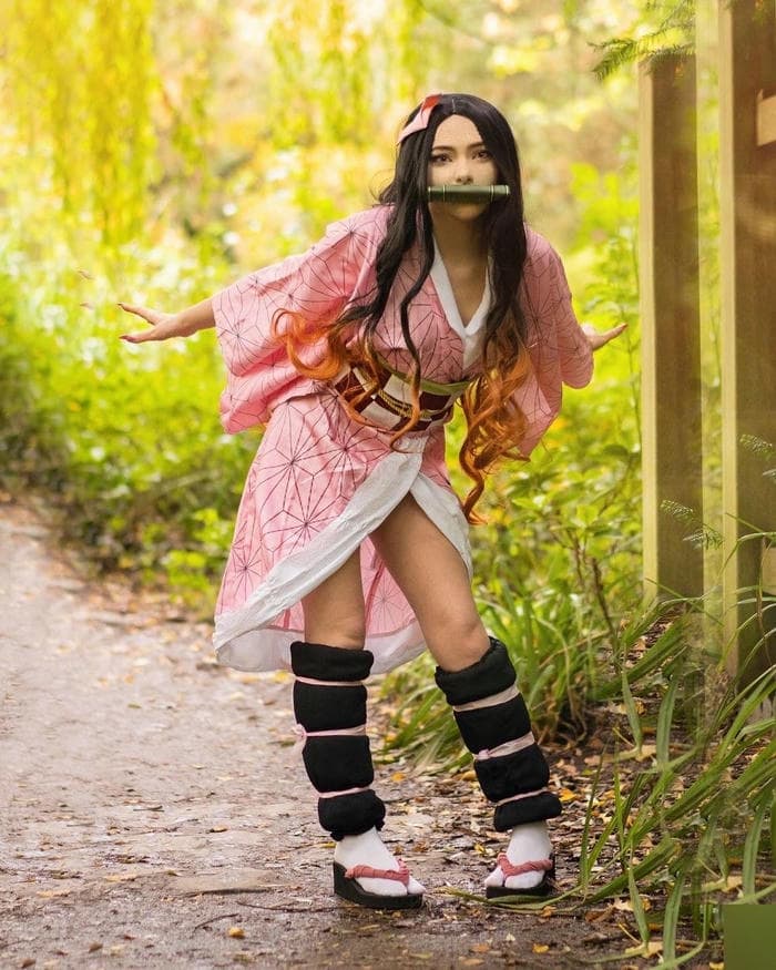 Nezuko cosplay xinh đẹp đáng yêu rực rỡ
