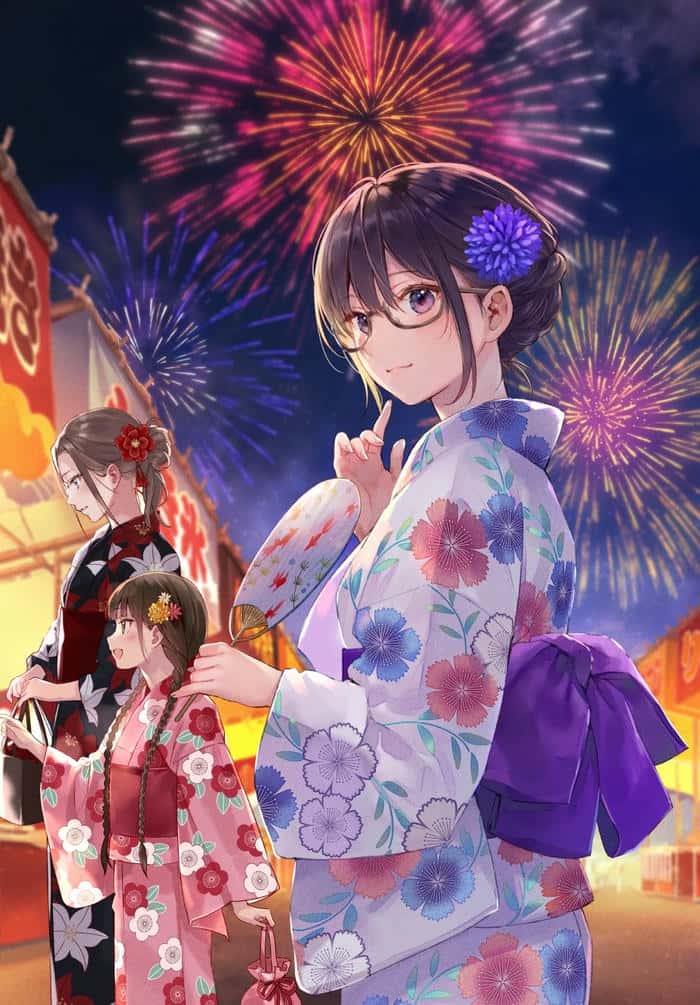 Những hình ảnh anime nữ mặc kimono theo phong cách Nhật