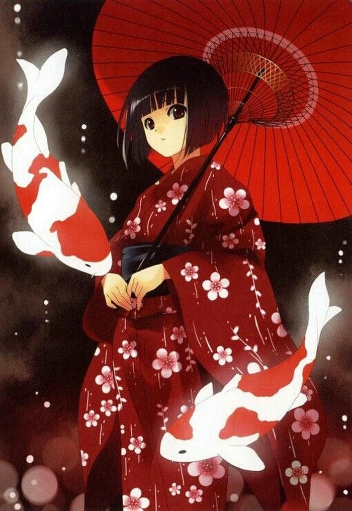 Tập ảnh anime nữ mặc kimono